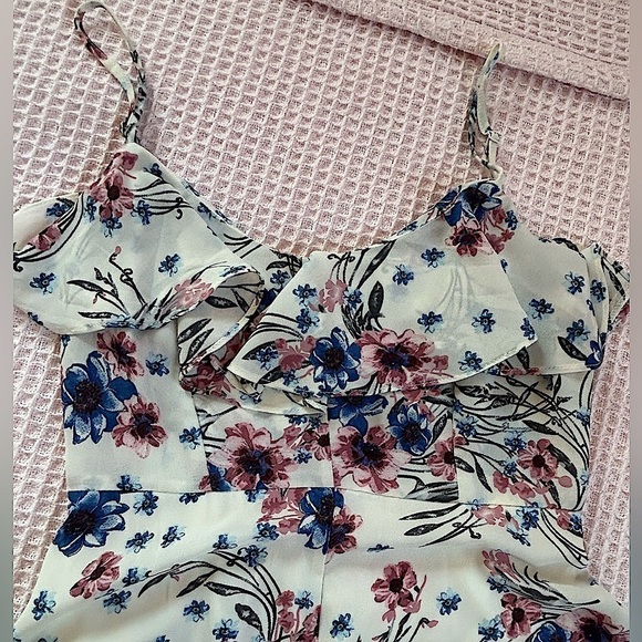 Flying Tomato romantic floral ruffle sweetheart neck long maxi dress NWT Size SM - Picture 7 of 11